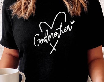 Nieuwe Godmother Shirt voor verjaardag Shirt voor Godmother Cadeau voor Godmother Baby Reveal Gift voor Godmother Moederdag T-Shirt Godmother Tee