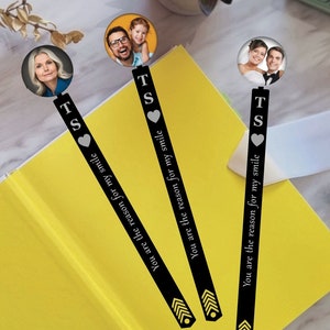 Personalised photo bookmark Custom quote metal bookmark Book Lover Photo strip metal bookmark Personalised Birthday gift Mothers day gift image 1