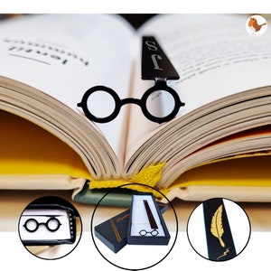 Potter bookmark, Personalised metal bookmark, Round Glasses bookmark, Wizard bookmark, hp bookmark Bookish Gifts Book Lover gift