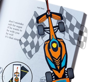 Racing metal bookmark Motorsport fan gift Motor Racing gift racing car gift for women gift for men formula fan gift book lover Personalized