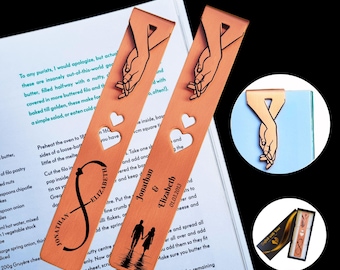Personalised 8th wedding anniversary gift Bronze bookmark for her him husband wife Bronze Wedding anniversary gift Gift for couple