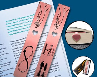 7th wedding anniversary gift Copper anniversary gift 22nd anniversary Personalised Copper bookmark for her him husband wife Gift for couple