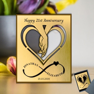 Regalo Bronzo Personalizzato Bronzo - Vassoio Gioielli Per Coppia Con Incisione Regalo 8° Anniversario - Foto 7