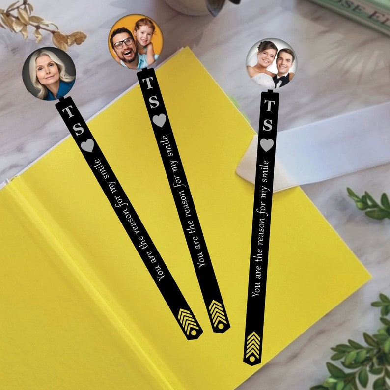 Personalised photo bookmark Custom quote metal bookmark Book Lover Photo strip metal bookmark Personalised Birthday gift Mothers day gift image 1