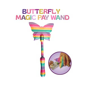 Butterfly Magic Tap to Pay Wand |  Contactless Credit Card Holder | Adjustable Telescoping Handle | Viral Gift for Butterfly Lovers