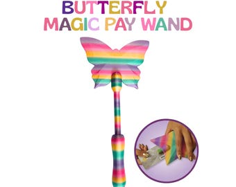 Varita mágica de mariposa para pagar sin contacto / Soporte para tarjetas de crédito sin contacto / Mango telescópico ajustable / Regalo viral para amantes de las mariposas