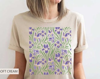 Koszulka Orchidea Tee Koszulki graficzne Koszulka damska Boho Kwiatowy nadruk Prezent dla kobiet Koszulka
