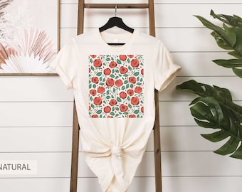 Rose Tshirt, Rose Graphic Print Shirt, Floral Rose T-Shirt, Flower Print Shirt, Tshirt Rose Design, Red Rose Shirt, Rose Graphic Tshirt