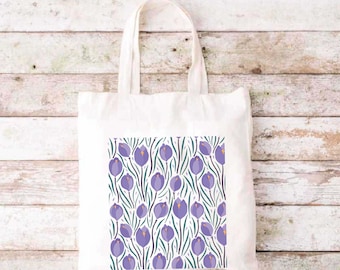 Tote Bag Tulip Tote Canvas Tote Shopping Bag Gift for Her Canvas Shoulder Bag Yoga Bag Eco Friendly Bag