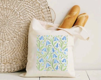 Bolso tote Bluebell Tote Canvas Tote Shopping Bag Regalo para ella Canvas Shoulder Bag Yoga Bag Eco Friendly Bag