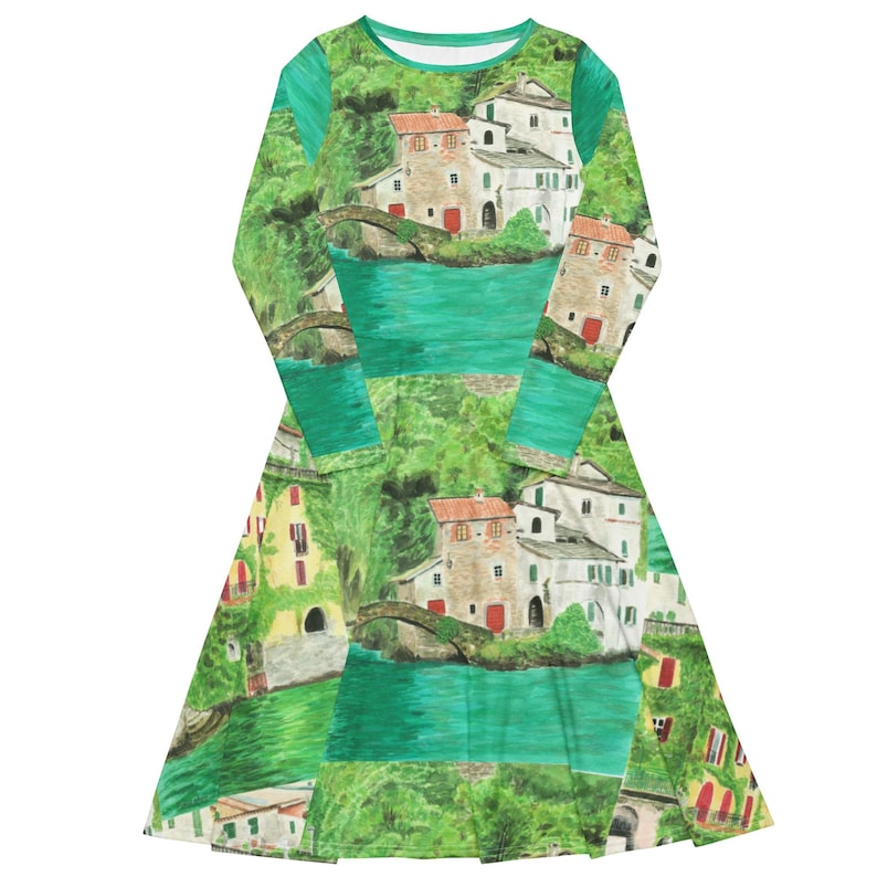 A Quiet Corner of Nesso Lake Como Midi Dress — flat view