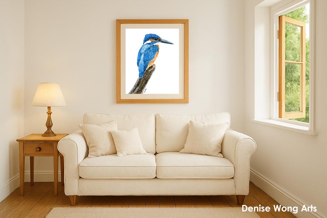 Kingfisher Art Print – Watercolour Bird Wall Art, Nature-inspired ...