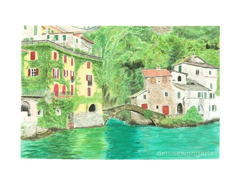 A Quiet Corner of Nesso original watercolour painting by Denise Wong
