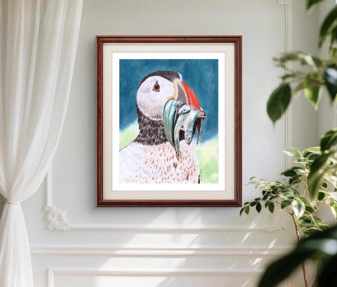 Puffin With Sand Eels