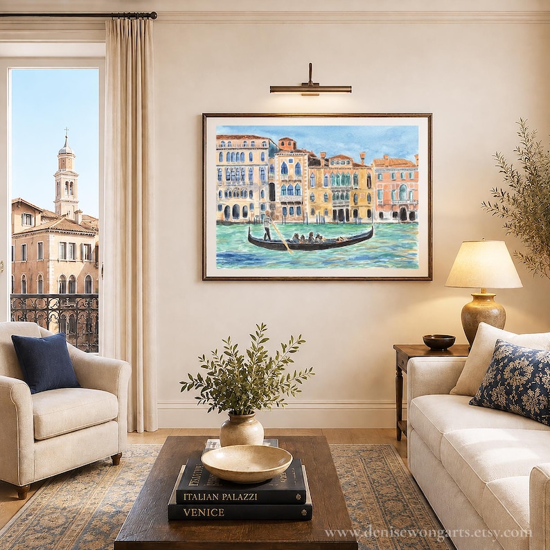 Venice: A Timeless Passage framed in a living room
