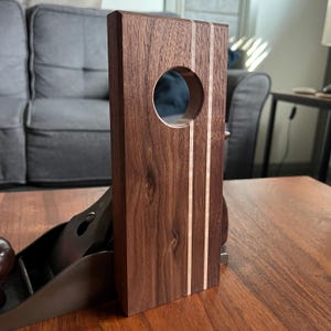 Handmade Floating Wine Bottle Holder - Walnut & Curly Maple
