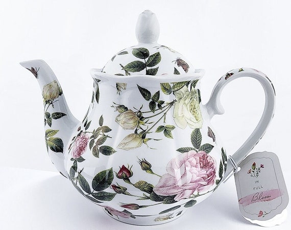 Cute Tea Pot Floral Kent Pottery Fine Ceramic for Gift: Floral Elegance for  Refined Tea Times 