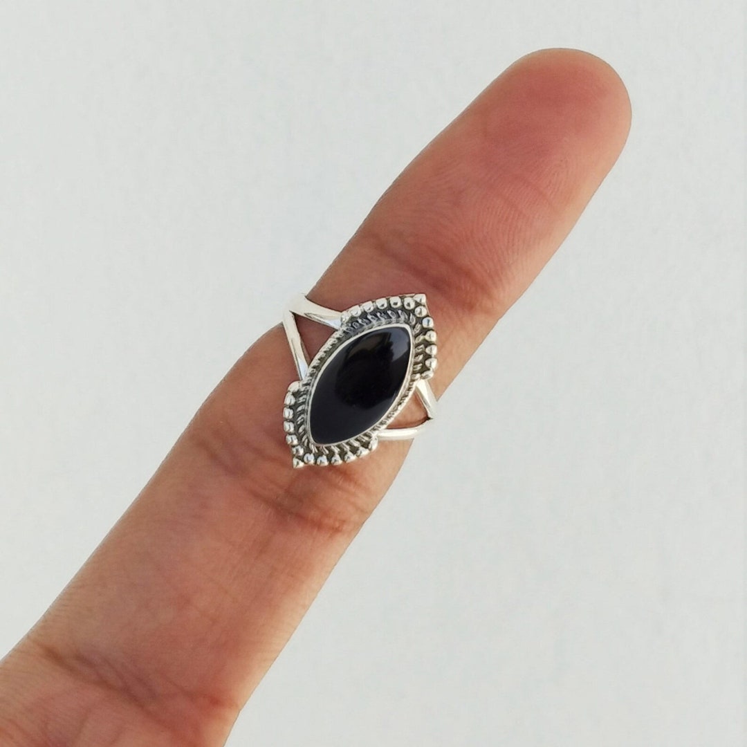 • BLACK WIDOW • onyx, turquoise + silver ring