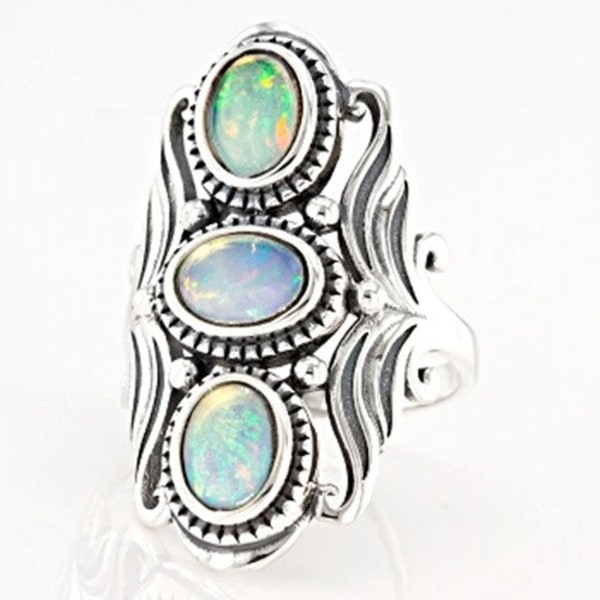 Ethiopian Opal Ring Solid 925 sterling silver ring Handmade Ring Designer ring Amazing Ring Opal Ring