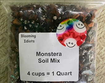 Monstera Soil Mix, blended for all Monstera varieties: Deliciosa, Adansonii, Obliqua, Thai Constellation,  Albo, Peru