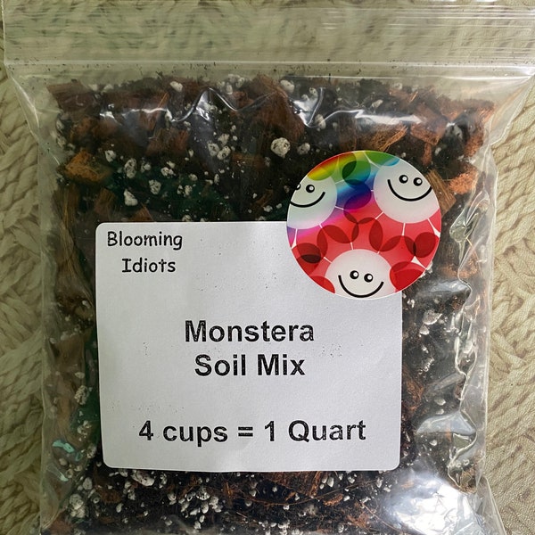 Monstera Soil Mix, blended for all Monstera varieties: Deliciosa, Adansonii, Obliqua, Thai Constellation,  Albo, Peru