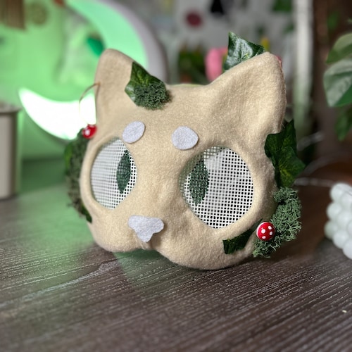 Therian Cat Mask Ghibli Theme dark Black Anime Eyes - Etsy UK