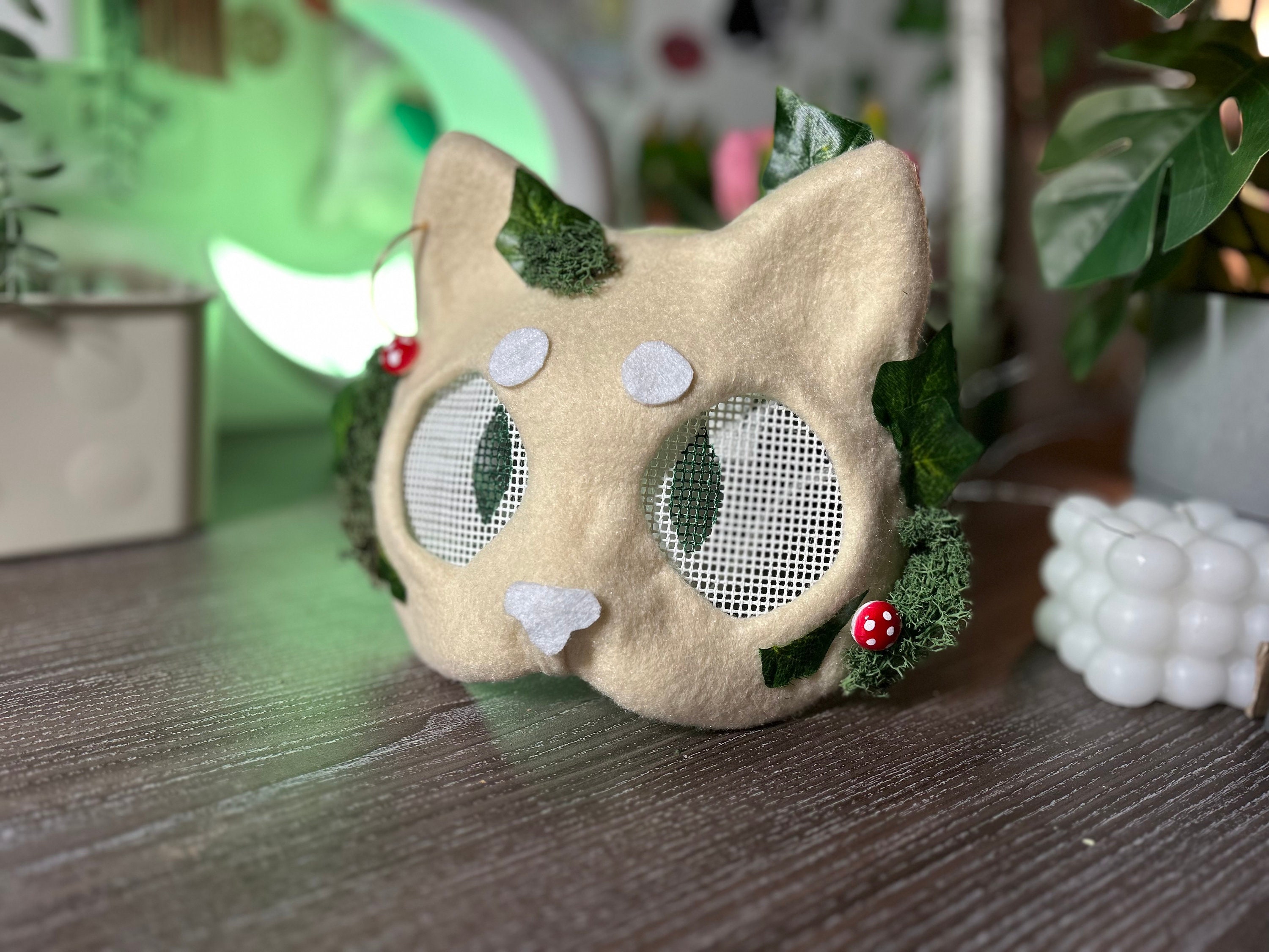 Hand Painted Felted Therian Cat Mask -  Denmark