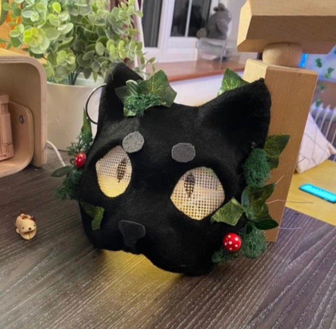 moth / forest cat inspired therian mask!