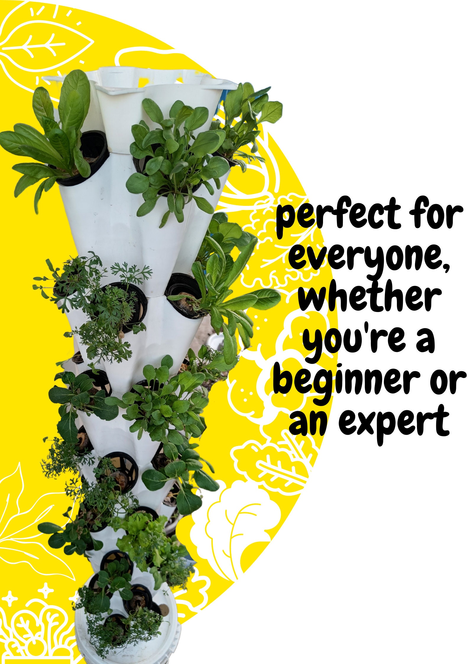 40planter Vertical Hydroponic and Aeroponic Tower System With Seeds