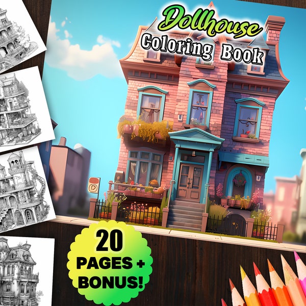 Dollhouse Miniature Coloring Books - Etsy