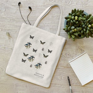 Vintage Birds & Insects Tote Bag