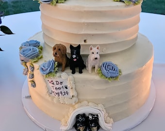Personalized Pet Dog Statue, Pet Cake Topper, Pet Birthday, Cat Cake Topper, Dog Lover Gift, Wedding Cake Topper, Dog Statue, Dog Birthday