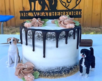 Décoration de gâteau de mariage de chien personnalisée personnalisée, décoration de gâteau pour animaux de compagnie, anniversaire d'animaux de compagnie, décoration de gâteau de chat, anniversaire d'animal de compagnie, figurines de chien