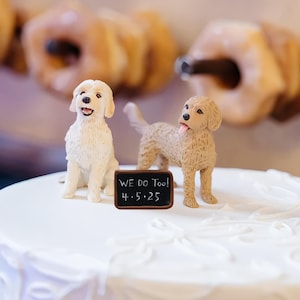 Gepersonaliseerde aangepaste hond bruidstaart topper, huisdier verjaardagstaart topper, kat verjaardag standbeeld, hond verjaardag, hond bruiloft beeldje, hondenfeestje