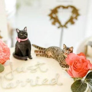personalized custom cat wedding cake topper ,cat Figurines，cats birthday，Pet CakeTopper，Pets Birthday，cat caketopper , Anniversary pet