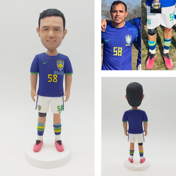 Personalized custom bobbleheads, custom 3D statues, gifts for soccer fans, soccer bobblehead birthday gifts, best player gifts