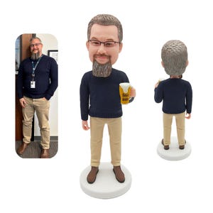 Custom bobbleheads, Grandfather bobblehead, father bobblehead,custom 3D figurines ,Boss bobblehead, Custom birthday doll gifts,Gift for him.