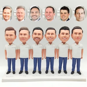 Custom bobbleheads,custom group bobbleheads,custom company staff bobblehead gifts,best man bobbleheads,custom commemorative gift bobbleheads