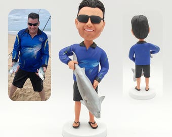 custom fishing bobbleheads,Custom fishing bobbleheads gifts, custom fisherman bobbleheads gifts,  Fisherman's Souvenir Prizes,Christmas gift