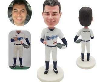 Custom Baseball Bobbleheads, Custom Baseball Pitcher Bobbleheads, Baseball Player Birthday Gifts, Baseball Player Awards, Athlete Bobblehead