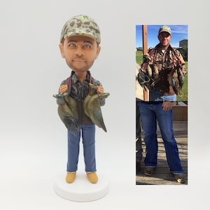 Personalized custom bobbleheads, custom 3D statues, gifts for anglers, bobblehead birthday gifts, fishing gifts