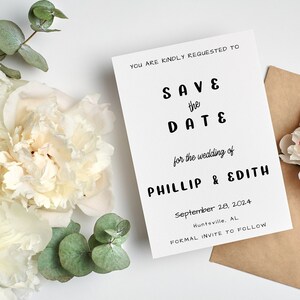 Minimalist Save The Date Digital Template | Editable Template | Editable Save The Date Digital Download |  Try Before You Buy