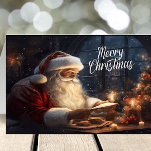 Carte de Noël bricolage - carte de vœux imprimable - téléchargement numérique - téléchargement imprimable de carte de Noël du père Noël - modèle de carte plié facile -