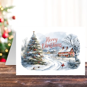 Cartão de Natal para impressão | Cartão de Natal | Cartão de download instantâneo | Boas festas cartão comemorativo | Cartões de Natal festivos | Cartão de Feliz Natal