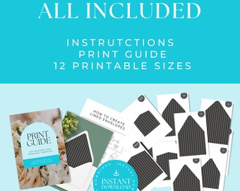 Gray and Peach Envelope Liner Templates, Printable Envelope Line, Invitation Liner, Liner Bundle Matching Set