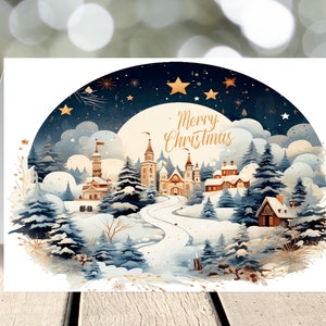 Carte de Noël du Père Noël imprimable DIY avec message intérieur - Téléchargement numérique pour la joie et la joie des Fêtes