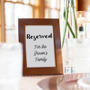 Minimalist Printable Reserved | Groom Reserved Sign | Edit With Templett | Groom&#39;s Family  Sign | Wedding Reserved Sign | Try Before You Buy