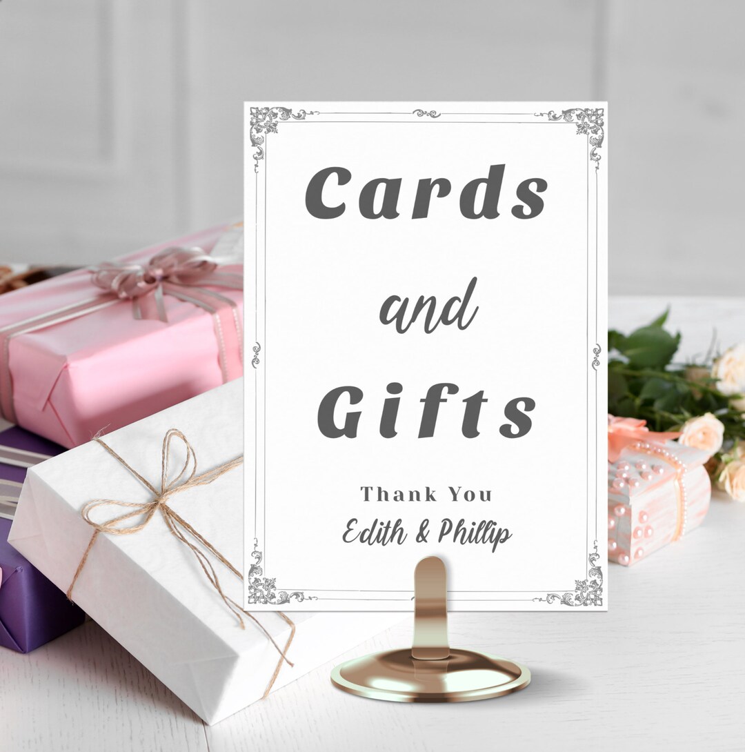 Gifts and Cards Table Sign for Wedding, Shower, and Other Events ...