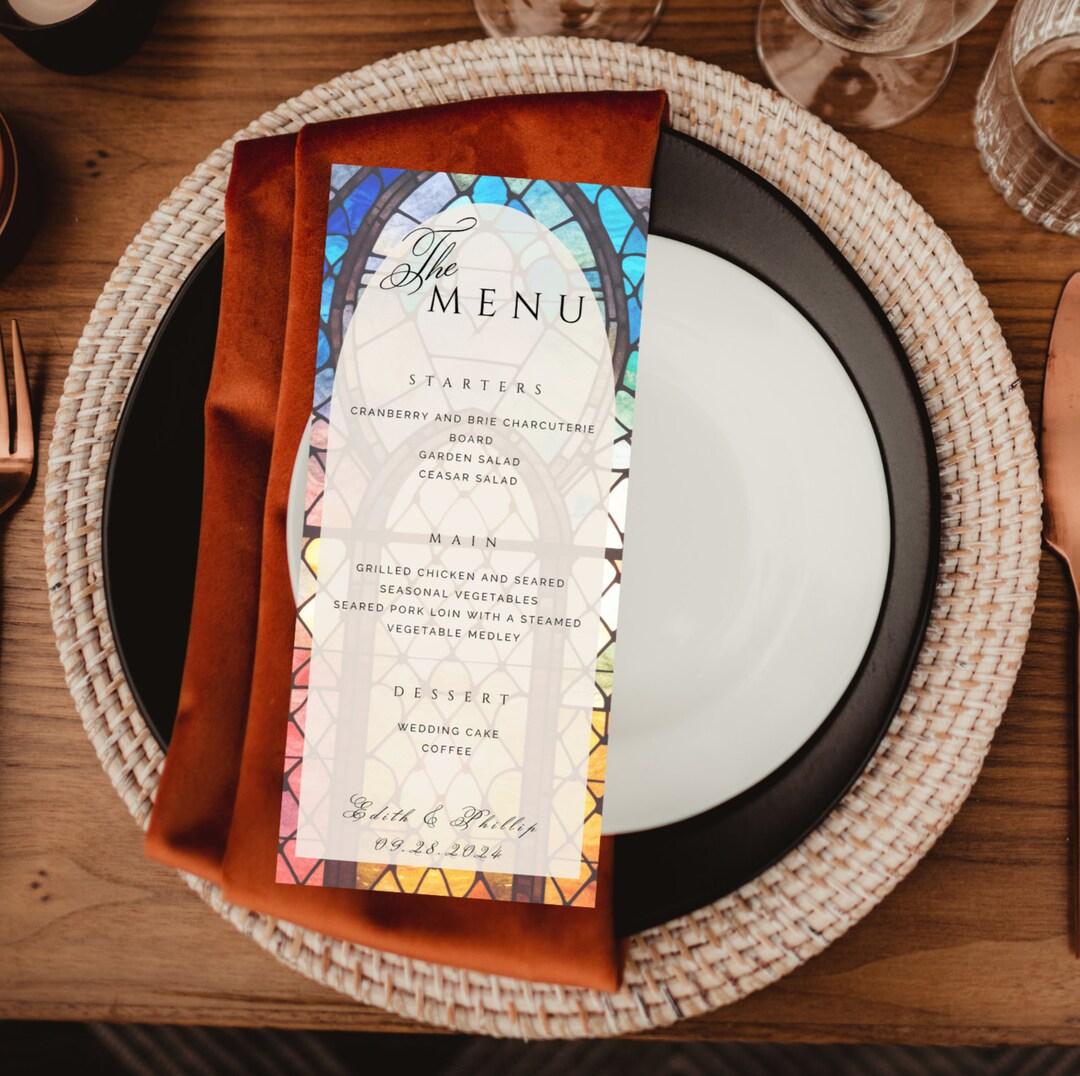 Stained Glass Theme Menu Template, Easily Edit, Download, &amp; Print ...