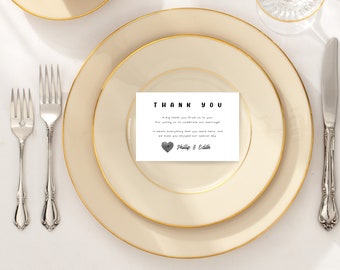 Minimalist Wedding Thank You Card | Modern Minimalist Thank You | Thank You Note | Wedding Thank You | Instant Download